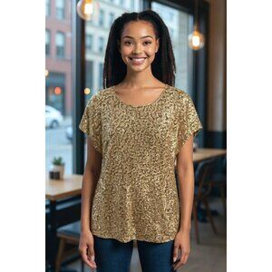 Pretty Guide Women's Golden Sequin Top